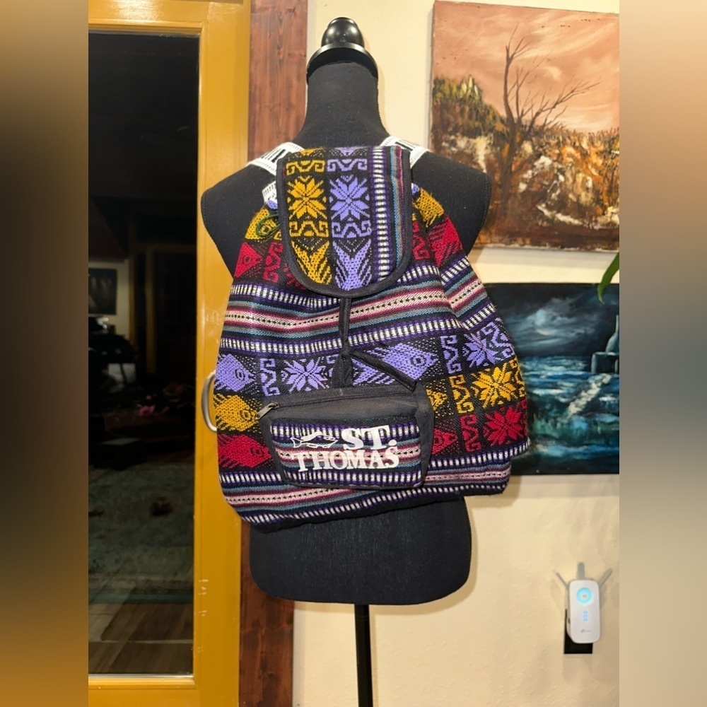 VINTAGE ST Thomas boho back pack multicolor